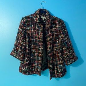 Coldwater Creek Rainbow Tweed Jacket